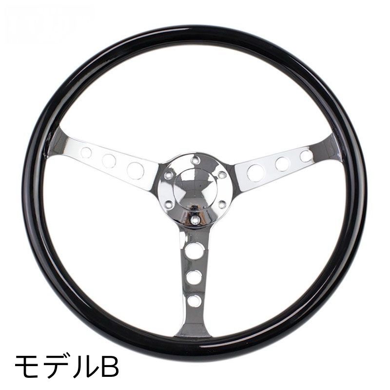 ウッド スポーク ステアリング 本体14インチ350mm 金属3スポーク新品 ウッド スポーク ステアリング 本体14インチ350mm 金属3スポーク新品