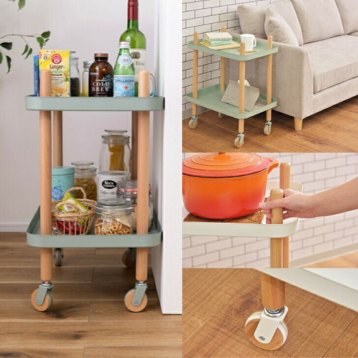 最も安い ワゴン2D マルチワゴン 2段 キッチンワゴン サイドテーブル