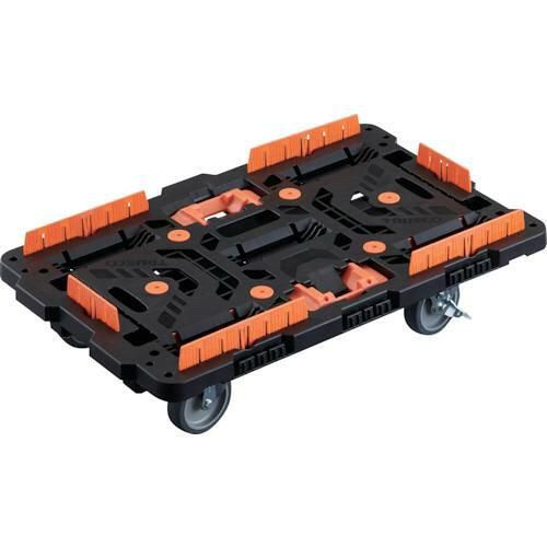2営業日で発送 TRUSCO トラスコ中山 TRUSCO 連結式樹脂製平台車 ビートル 700X450 自在5輪 内2輪ストッパー付 柵 とめたろう付 BT700KJ5S2E100T 8000