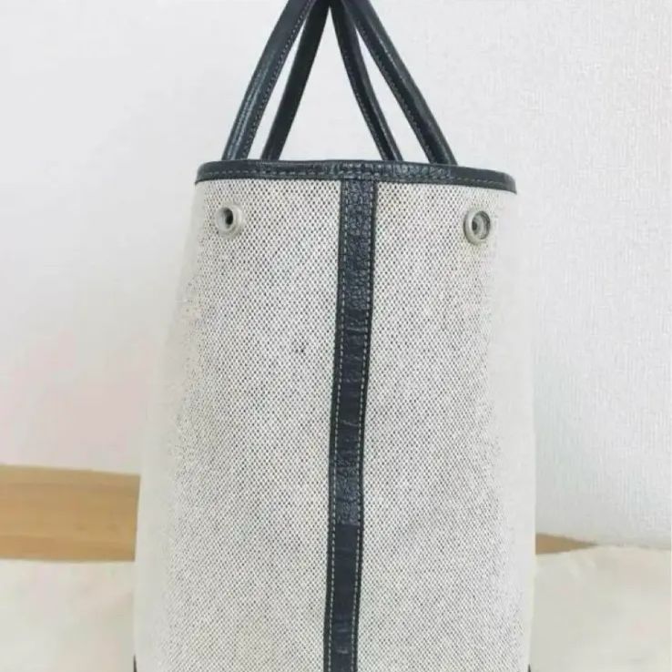 超美品】本物 エルメス 新型 ガーデンパーティー 黒 × グレー トート