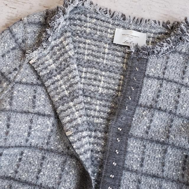 美品 レリアン ブルーノマネッティ ☆ ツイード ジャケット 伊製 9
