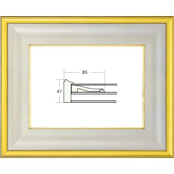 額縁 油絵/油彩額縁 木製フレーム UVカットアクリル付 3411 サイズ SM 金泥 ゴールド - メルカリ
