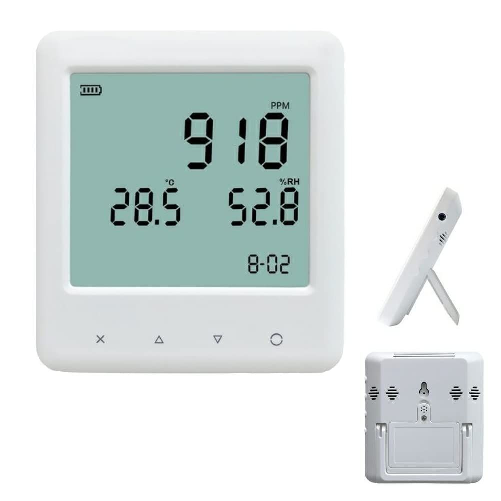 新生活応援SALE 和光電気 二酸化炭素濃度測定器 WD-AM01 エアモニター アラート機能付 卓上型 壁掛け 温度 湿度測定 大画面 コンパクト