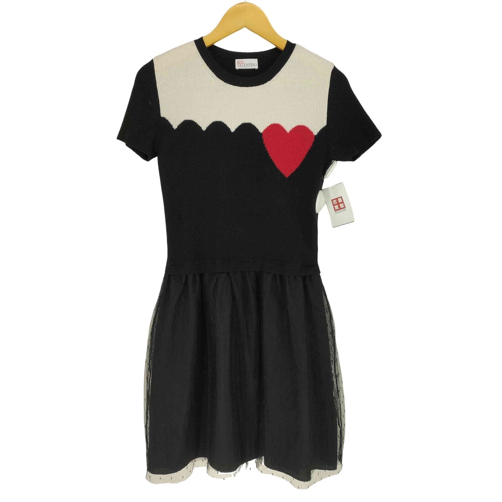 REDVALENTINO レッドヴァレンティ　ハート刺繍　レースワンピース RED VALENTINO - REDVALENTINO レッドヴァレンティ ハート刺繍