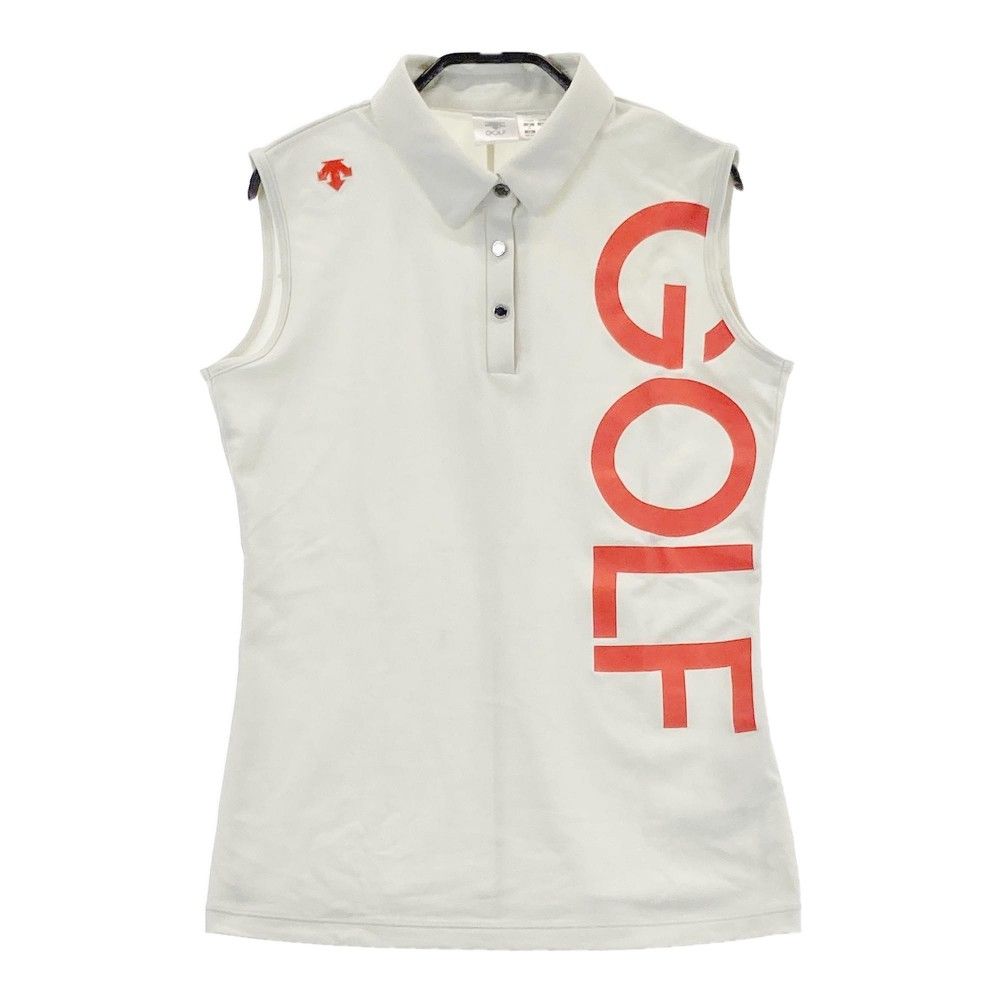 【新品】DESCENTE GOLF ノースリーブ　レディース　M 白　デサント サイズ：M DESCENTE GOLF デサントゴルフ ノースリーブ ポロシャツ