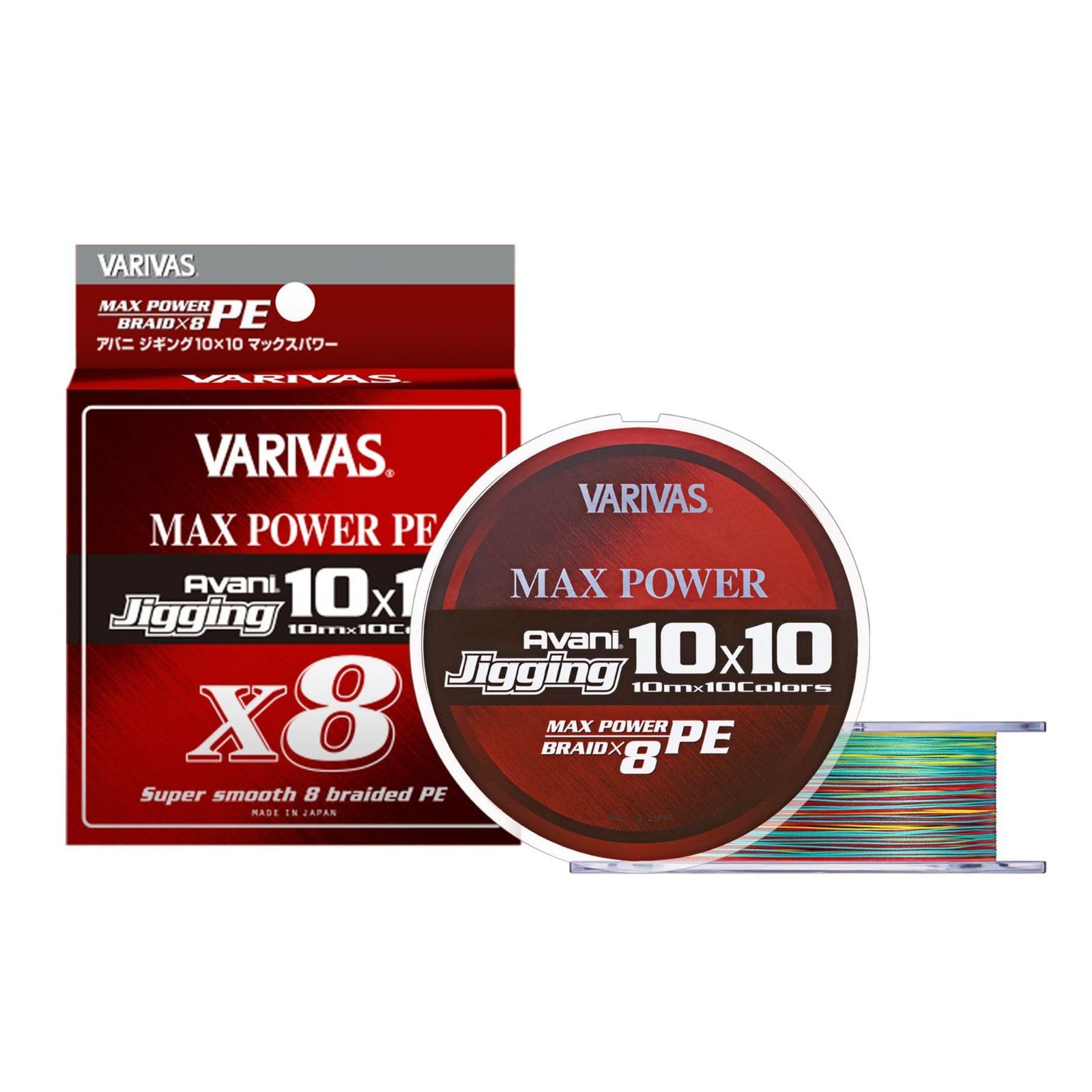 Size 2号 MAX.33LB _Style 600ｍ VARIVAS バリバス PEライン アバニ ジギング10×10 マックスパワーPE X8 600m 2号 33lb 8本 10色