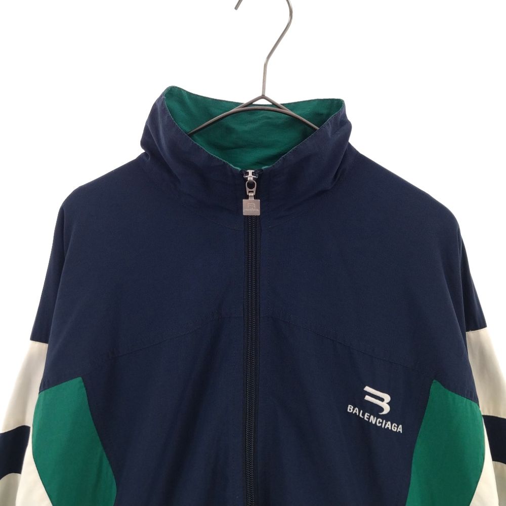 BALENCIAGA (バレンシアガ) 22SS SPORTY LOGO B TRACKSUIT 675464 TKO48 スポーティー ロゴ  トラックスーツジャケット ナイロンジップアップブルゾン グリーン