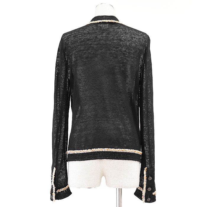 CHANEL シャネル ニットカーディガン P37863 COCOマークボタン リネン  