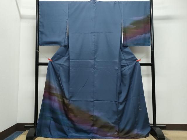 平和屋着物○室華風 訪問着 草木シルエット 正絹 逸品 CAAX0907vf