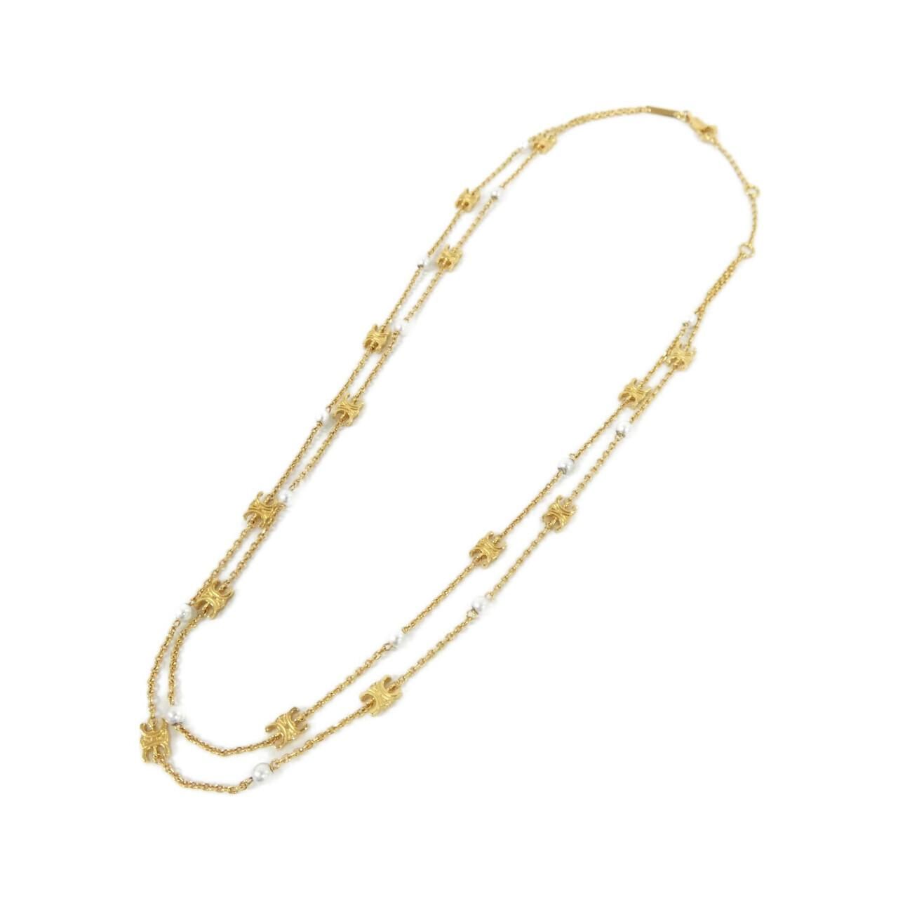 セリーヌ トリオンフ グルメット ネックレス ロジウムフィニッシュ