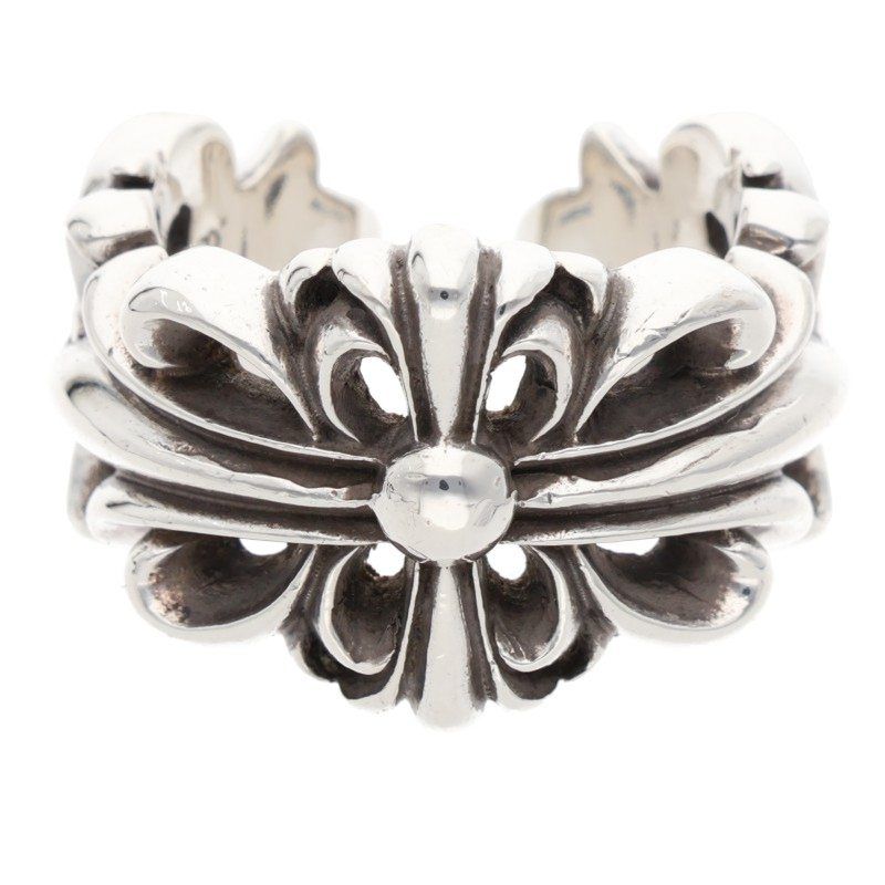 MAX90％オフ！ クロムハーツ DBL FLRL CRS ダブルフローラルクロス シルバーリング メンズ 20号