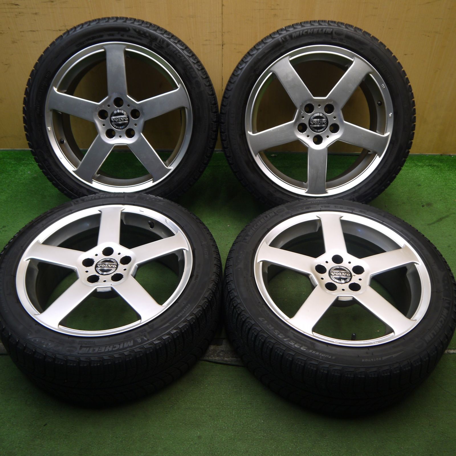 バリ溝 8.5分 ボルボ 等 225 45R17 スタッドレス ミシュラン X-ICE XI3 社外 アルミ 17インチ PCD108 5H 5091004Hス