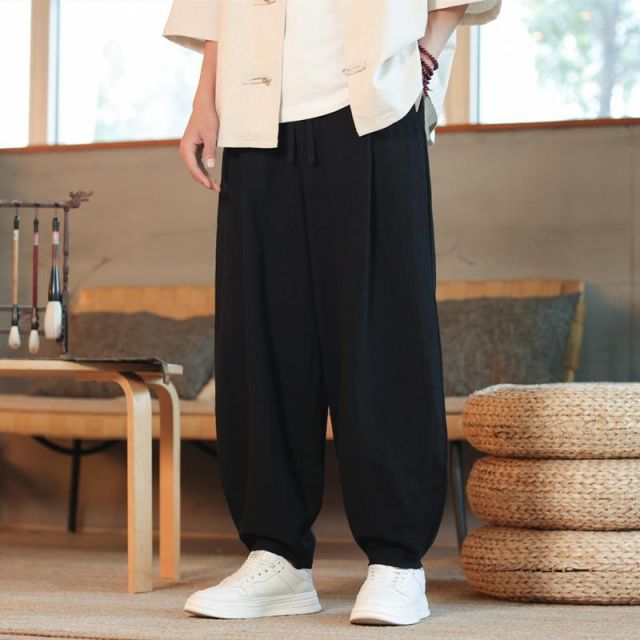 種類98：5XL/N：カーキカーキ メンズ ファッション 服 男性用 オシャレ シンプル 大人 かっこいい 大きいサイズ ストリート 紳士服 リネン パンツ 夏 カジュアル ワイド 綿麻