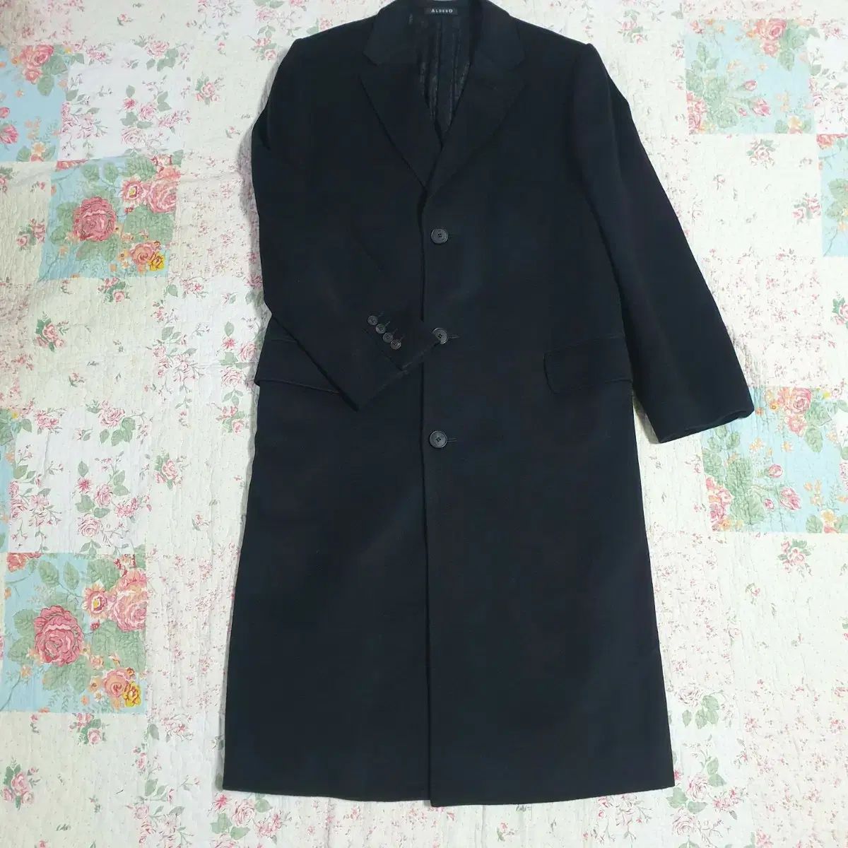アルベロ カシミア100 ブラック ロング コート