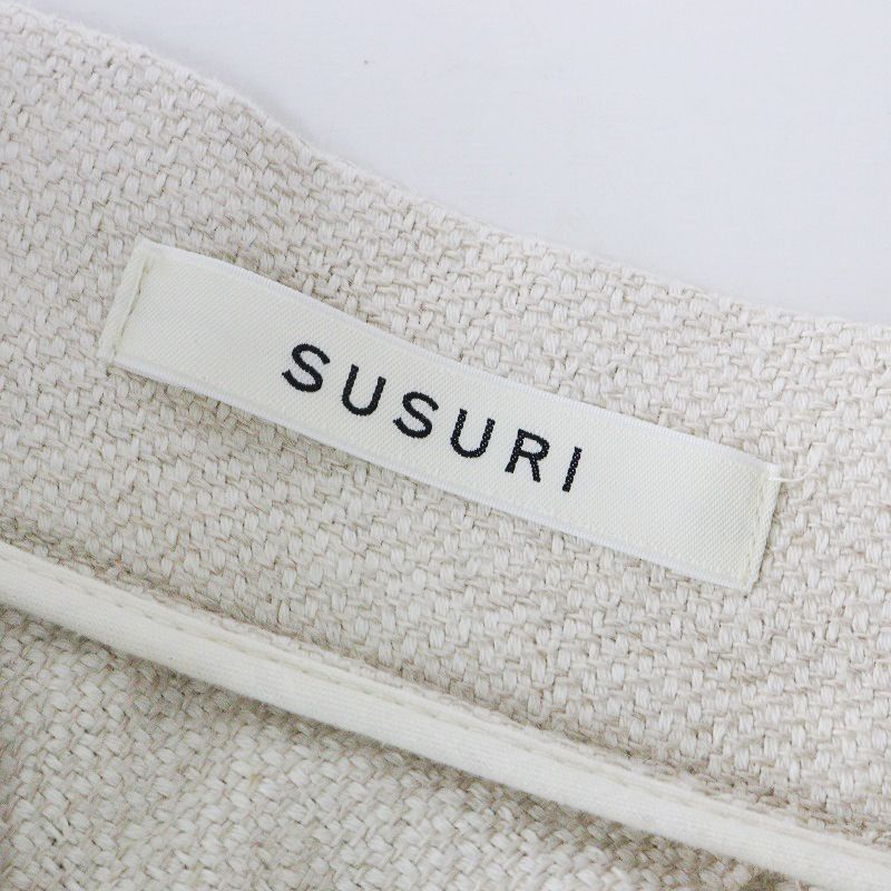 美品 SUSURI ススリ フロッグパンツ コットンリネン 再入荷** SUSURI ススリ フロッグパンツ ♯black 【送料無料