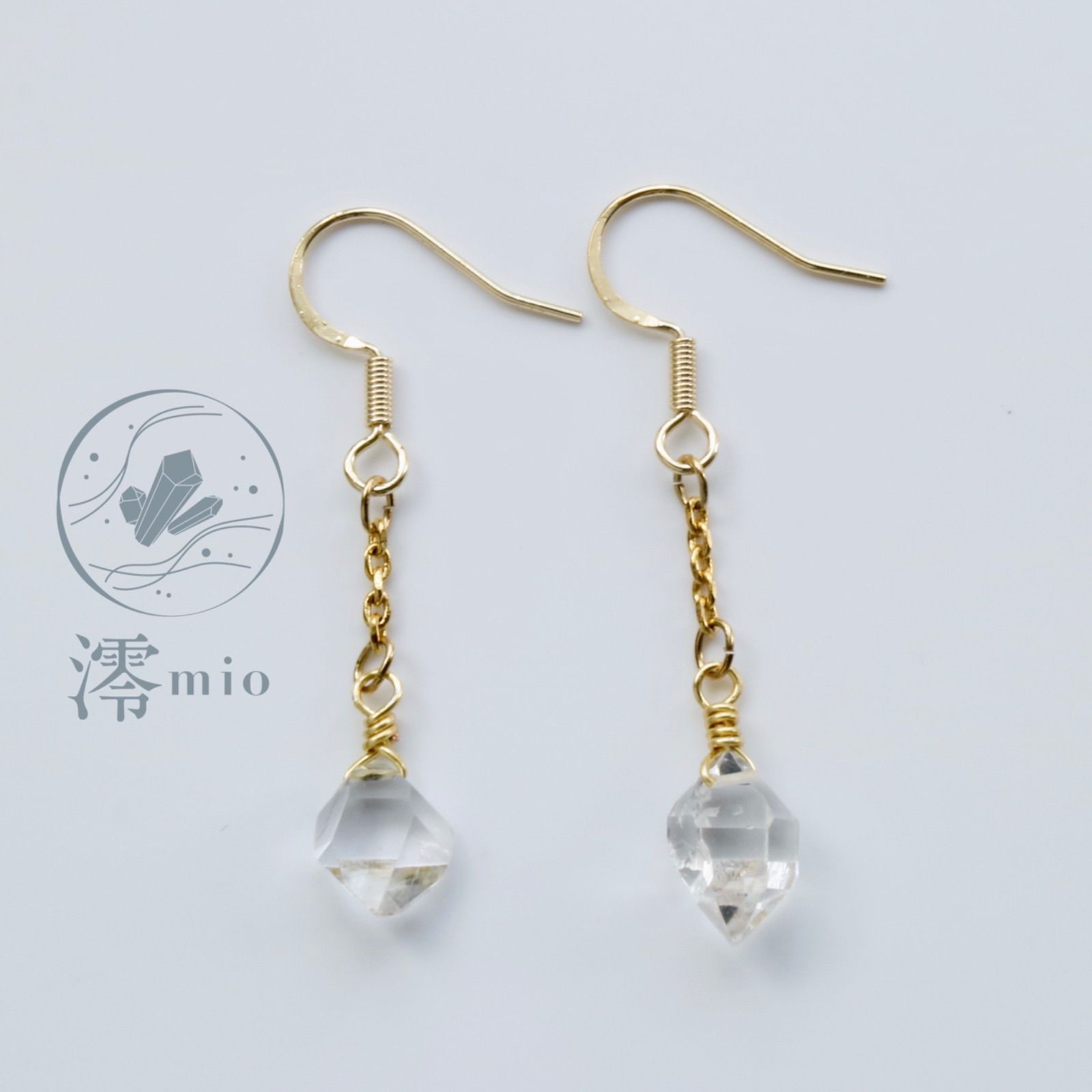 ハーキマーダイヤモンド ピアス イヤリング 金属アレルギー対応