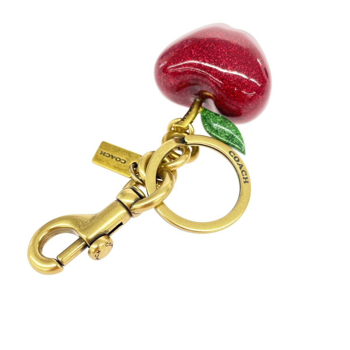 女性らしい COACH コーチ アップルチャーム ゴールドカラー|レッド レディース | 240001159847