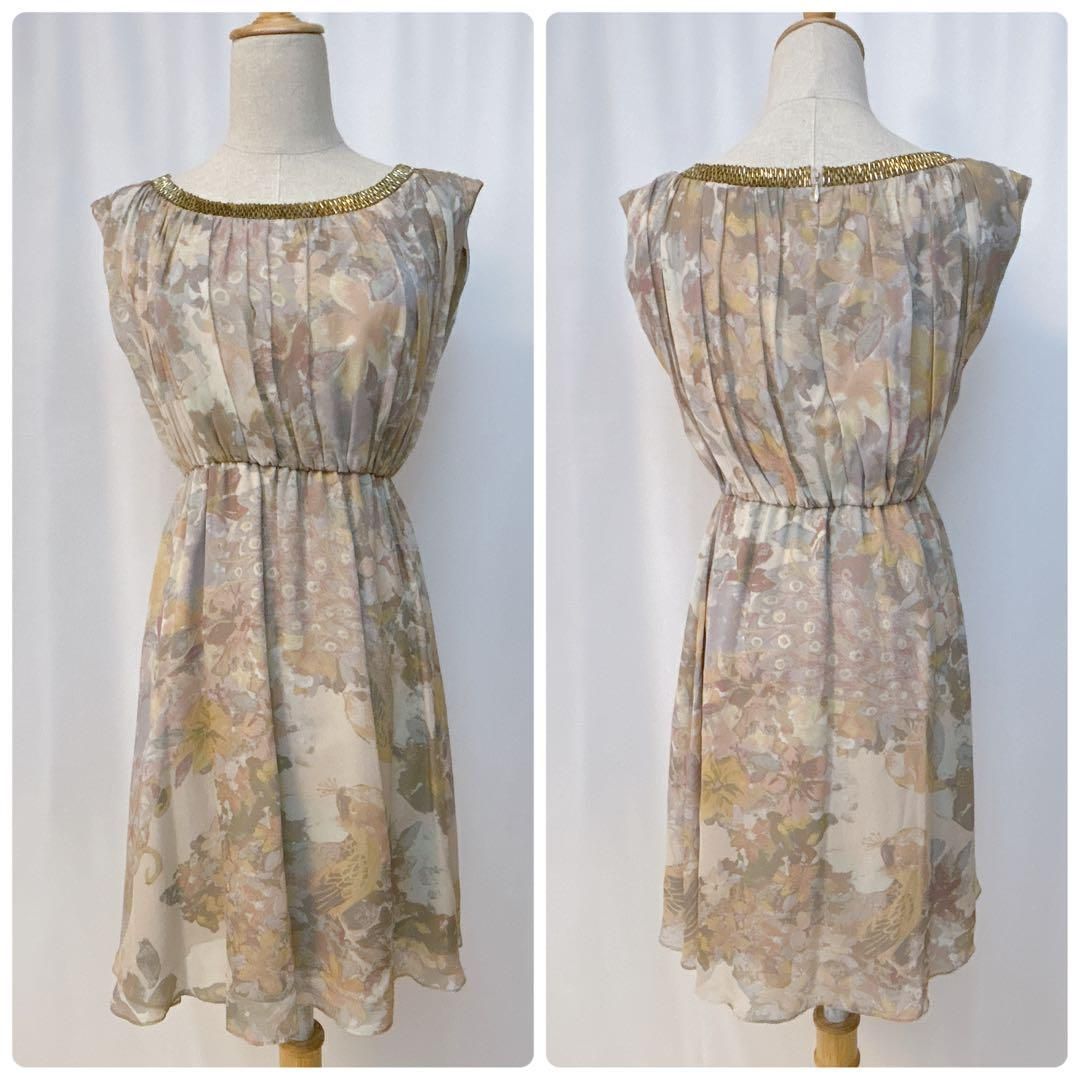 グレースコンチネンタル シルク100%ノー ノースリーブワンピース