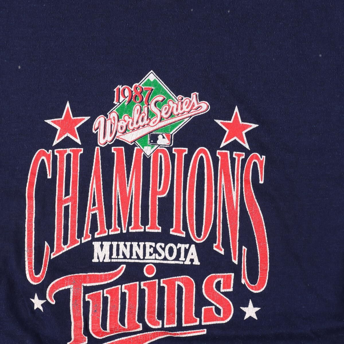 古着 80年代 LOGO7 MLB MINNESOTA TWINS ミネソタツインズ スポーツプリントTシャツ USA製 メンズM ヴィンテージ/eaa259621