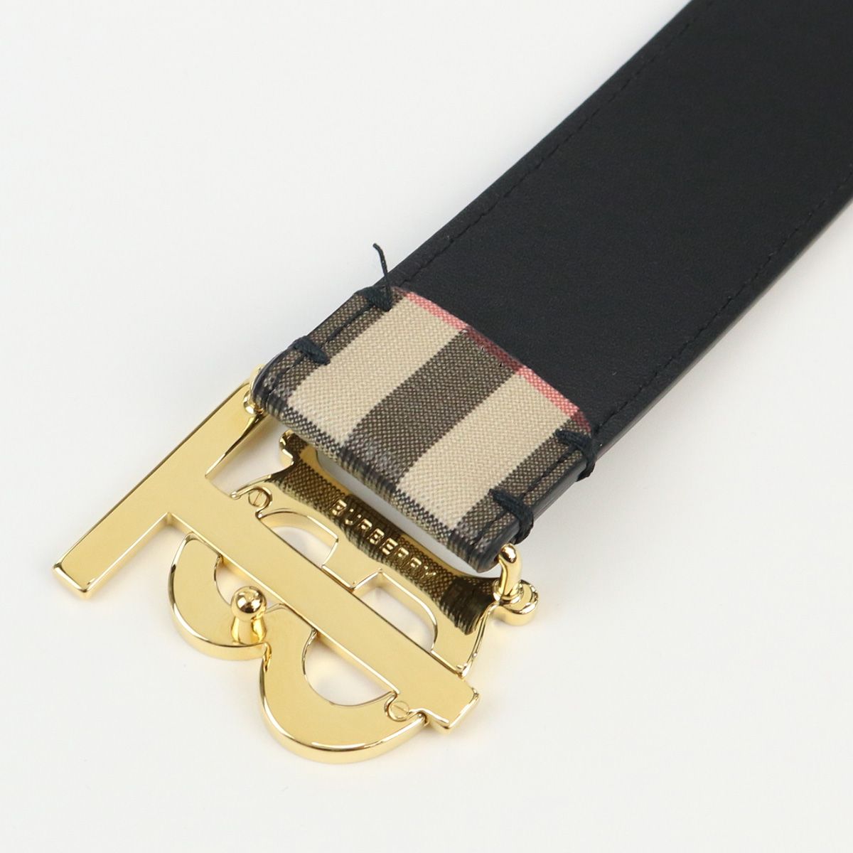 BURBERRY バーバリー チェック＆レザー TBベルト ベルト PVC【中古 