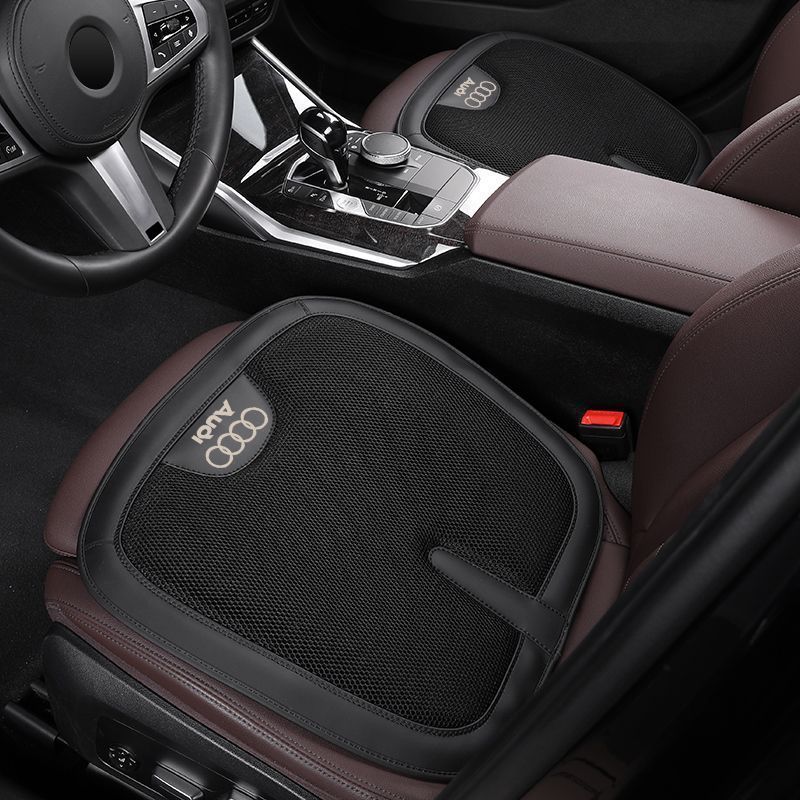 アウディ AUDI 車用クッション　カーシートクッション　お尻座布団　通気性3D ハニカム構造 メッシュ表面 低反発　2個セット ブラック