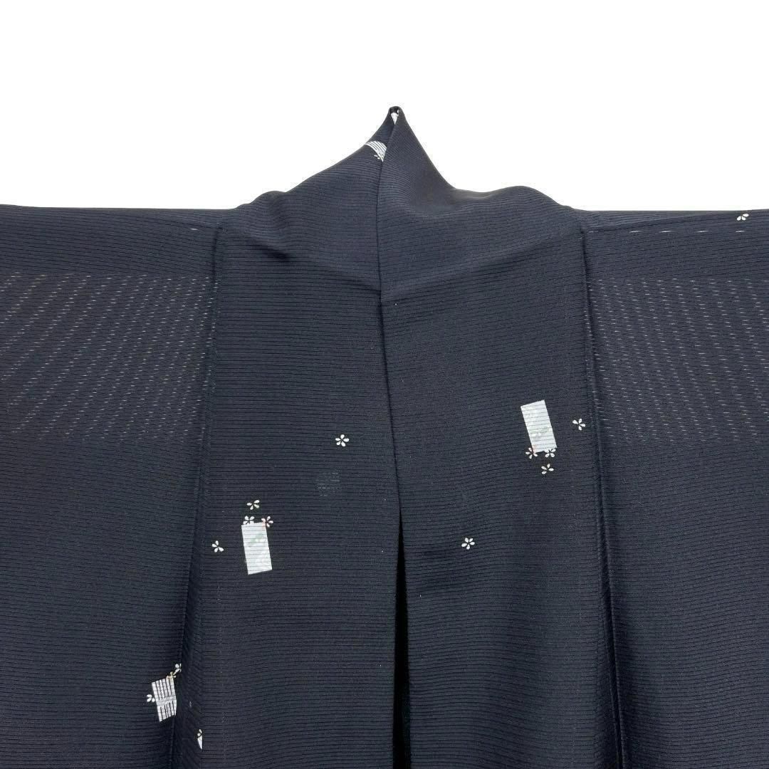 小紋 夏用 絽 短冊 小花 ブラック系 着物 052w d - メルカリ 小紋 夏用 絽 短冊 小花 ブラック系 着物 052w d - メルカリ