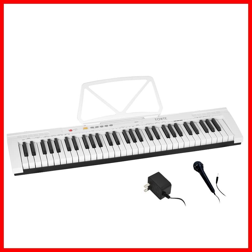 電子キーボード 61鍵盤 譜面立て/電源アダプター/マイク付き 人気商品