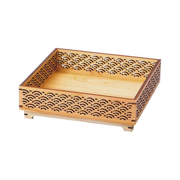 ヤマコー 用美 業務用 ひのき細密盛器 足付 青海波 yamaco38173