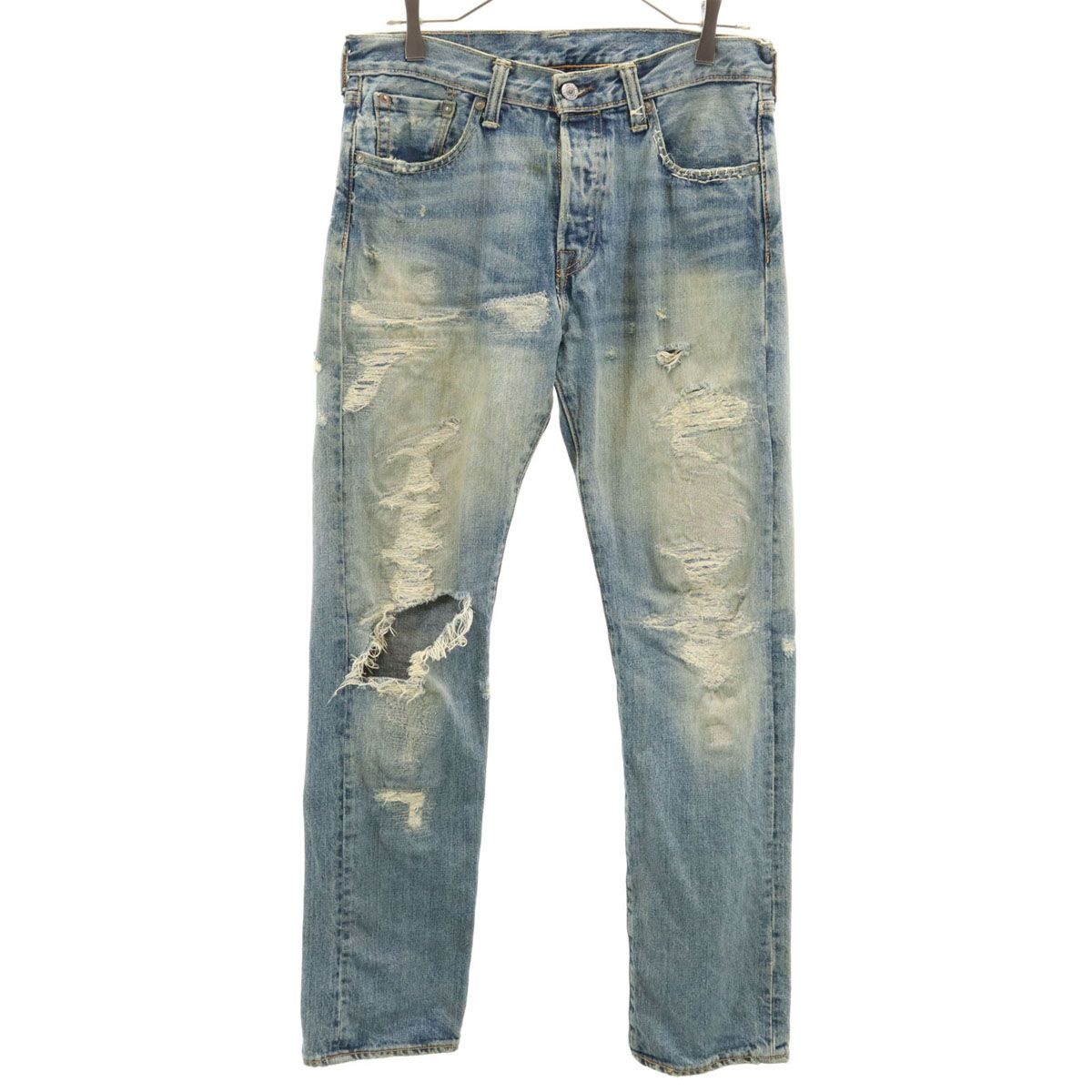 Levi's リーバイス 501 クラッシュ加工 テーパードデニムパンツ W29 ボタンフライ ジーンズ メンズ 古着