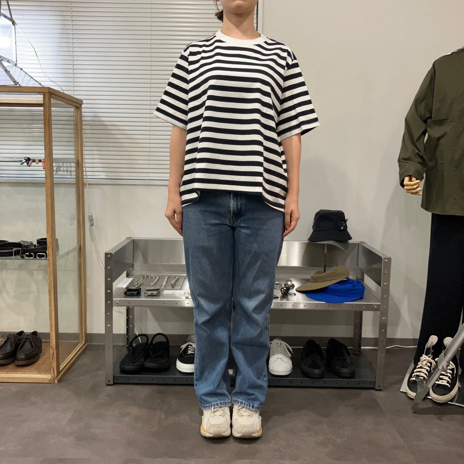 maillot マイヨ border flair s/s Tee BLACK ボーダー Tシャツ 新品