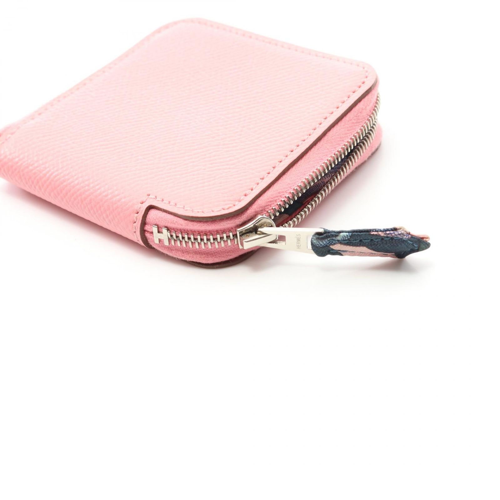 ❤未使用品❤アザップミニ シルクイン ローズテキサス コインケース エルメス U エルメス HERMES コインケース アザップ コンパクトミニ シルク