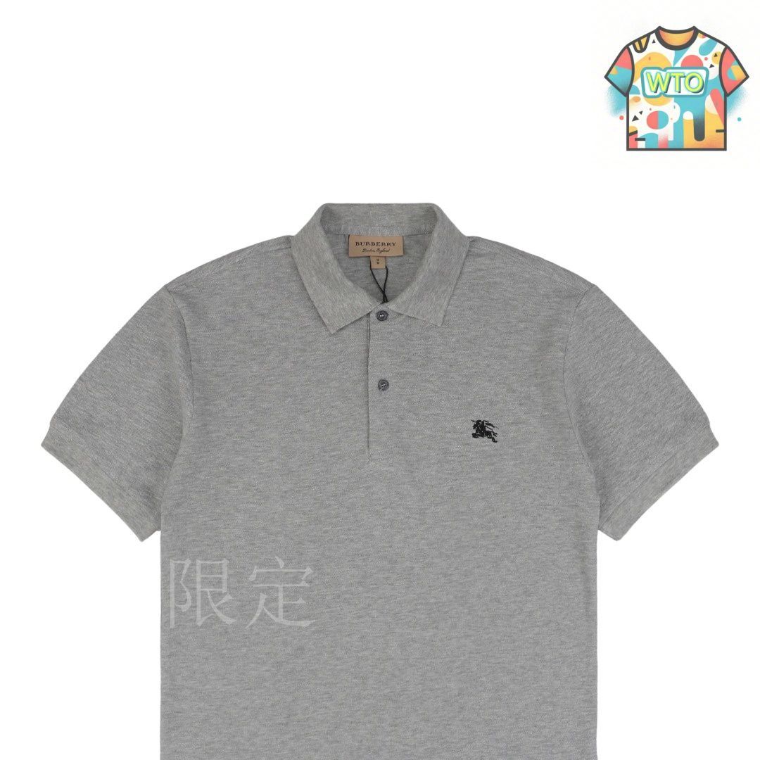 【新品未使用】バーバリー　Burberry ポロシャツ BURBERRY】バーバリー ポロシャツ 無地 ロゴ (Burberry