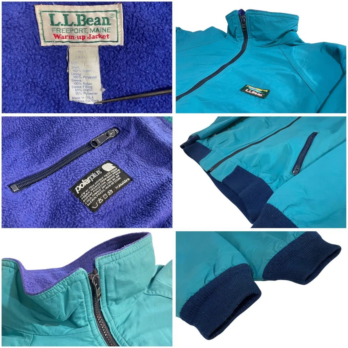 USA製 80s L.L.Bean ウォームアップジャケット ナイロンジャケット 