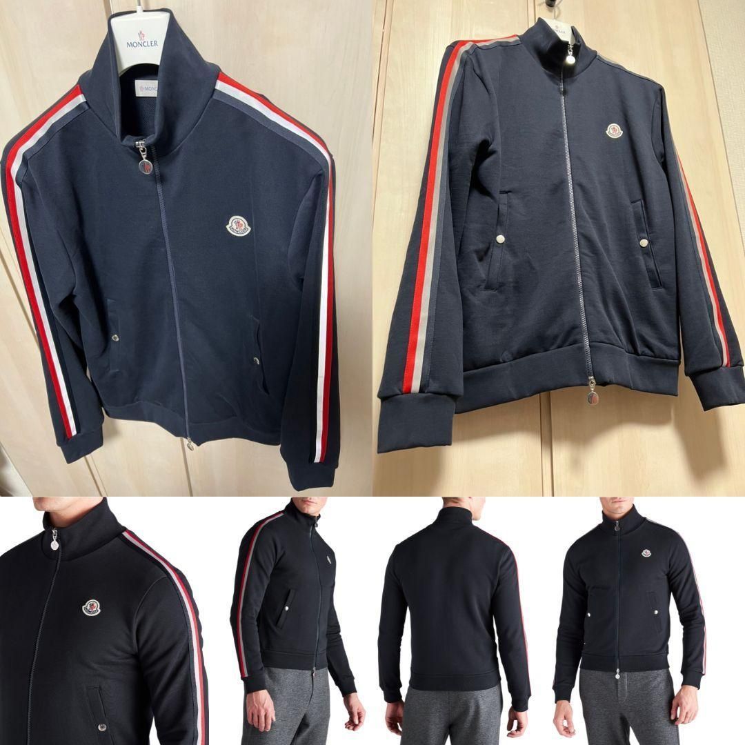 新品未使用☆MONCLER ストライプライン トラックジャージ XXL ネイビー MONCLER - 新品未使用☆MONCLER ストライプライン トラック