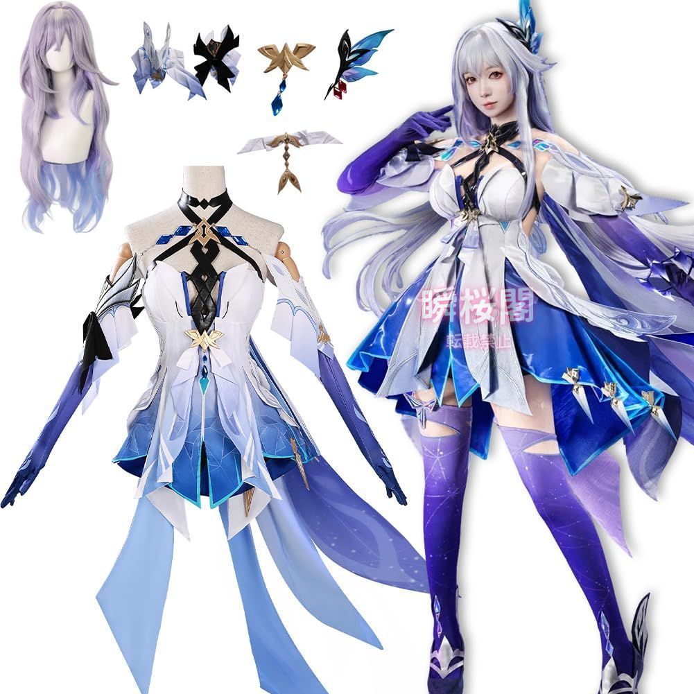 ♥ 原神 スカーク コスプレ衣装 ウィッグ付き 全セット コスチューム アクセサリー付き 仮装 変身 ハロウイーン クリスマス 学園祭 ハロウィン CS0923BJ
