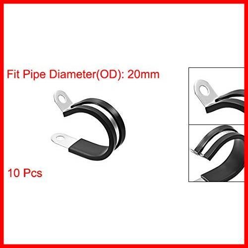 在庫セール 304ステンレス鋼 ゴム製クッション付き絶縁クランプ mmホース径 R型デザイン 20 ケーブルクランプ 10個入り uxcell