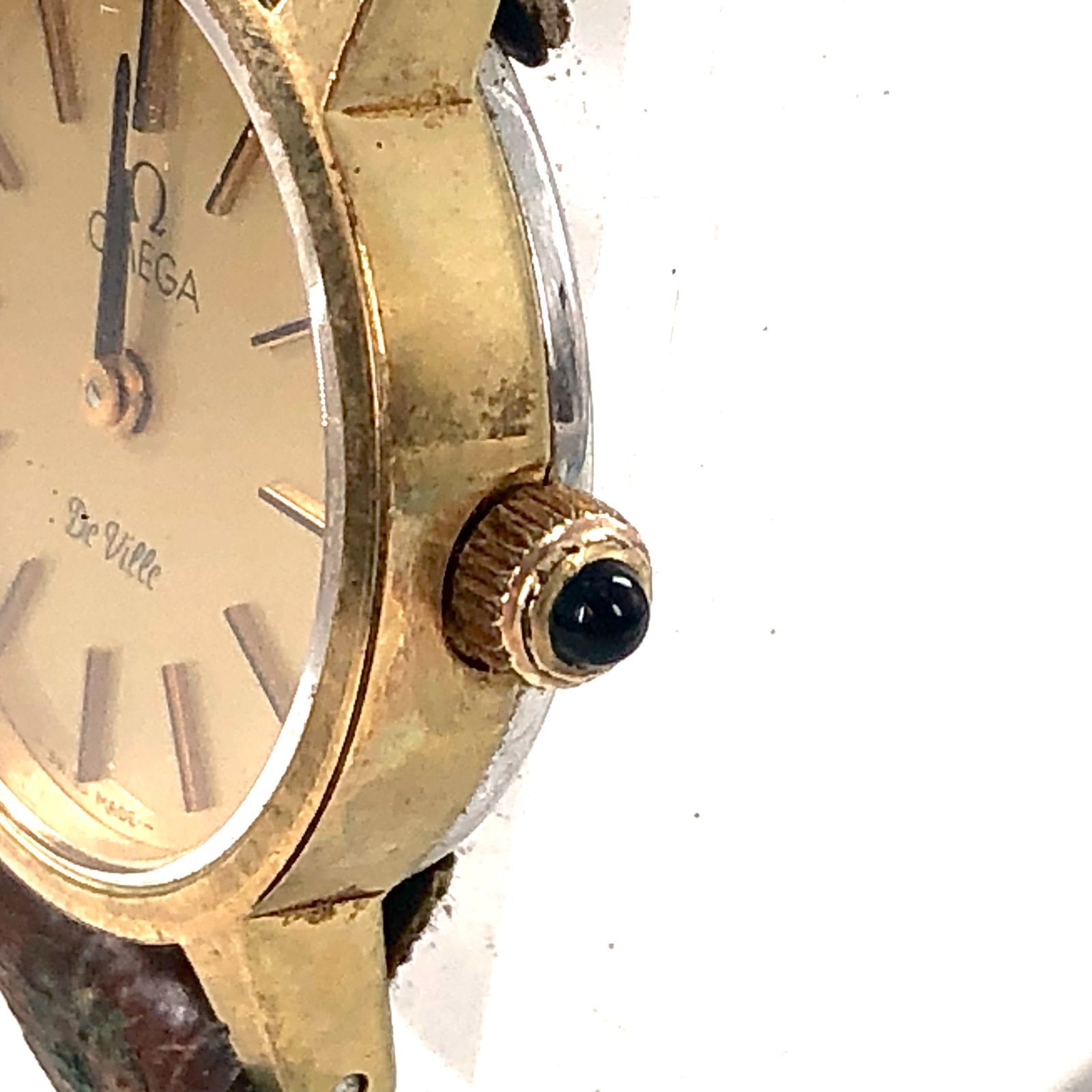 きちんとした OMEGA オメガ Deville デヴィル レザー|手巻き ゴールド文字盤 レディース腕時計 PF-267