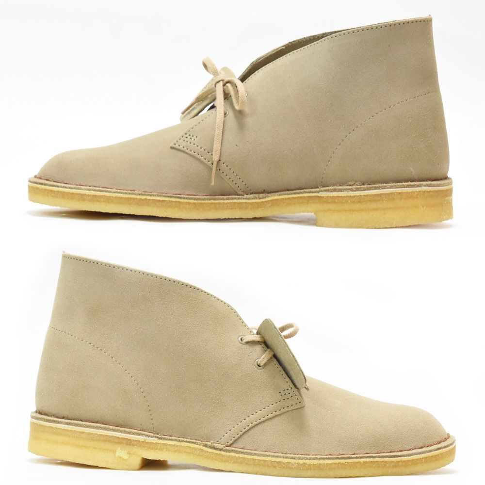 新品 未使用 Clarks Desert Boot クラークス デザートブーツ チャッカブーツ サンド スエード 本革 クレープソール UK8.5 約26.5cm 26107881