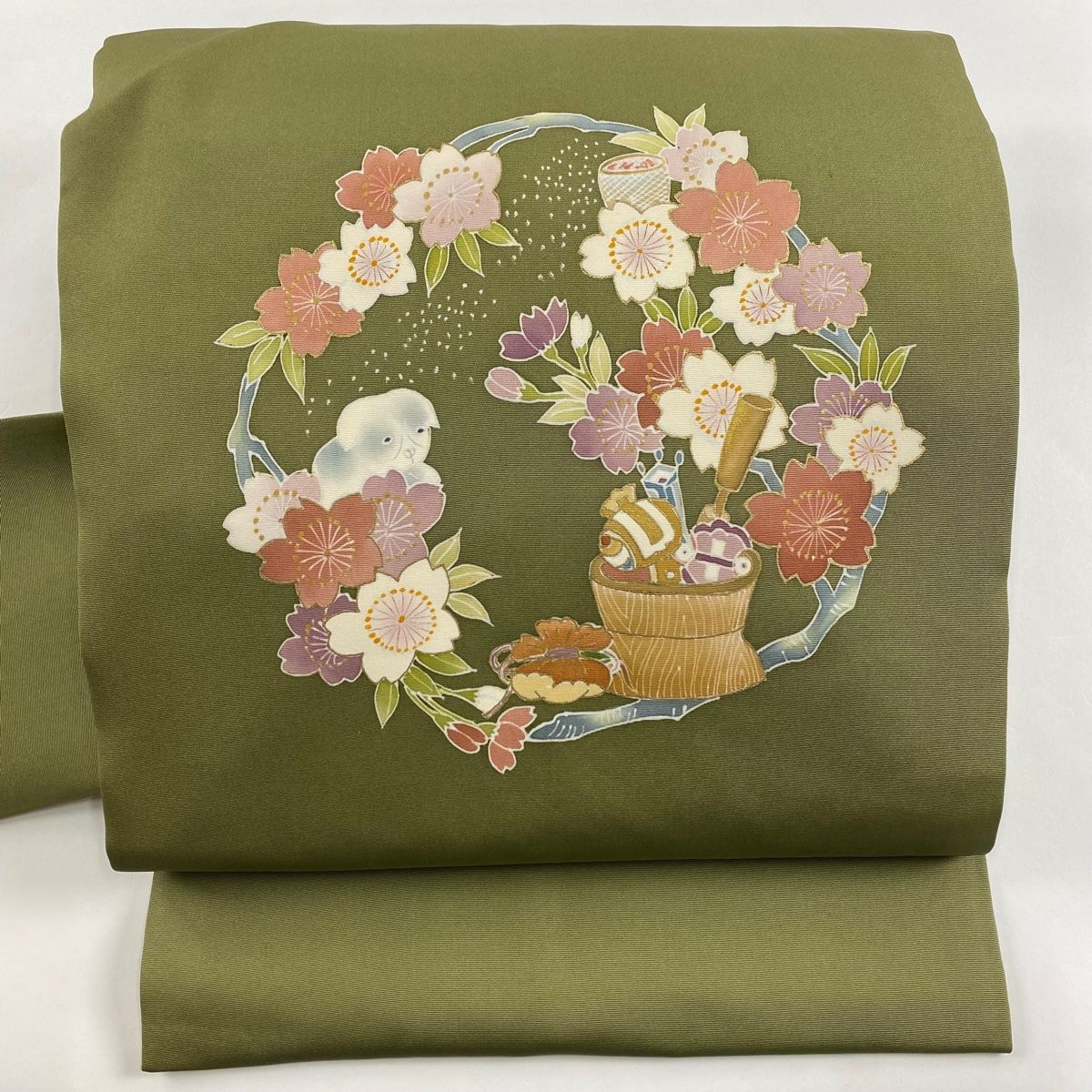 バイセル 着物 美品 名品 訪問着 薄緑 菊 桜 宝尽くし 辻が花柄 金彩 正絹 袷 156.5cm Mサイズ ☆☆☆☆ バイセル 着物 美品 名品 訪問着 青緑 草花 桜 刺繍 正絹 袷 身丈156cm