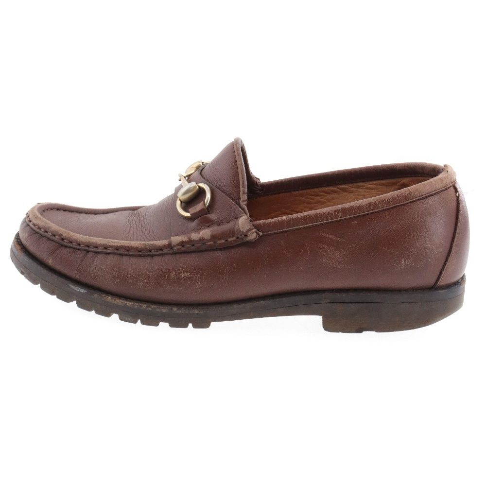 GUCCI (グッチ) ホースビット レザー ローファー ブラウン 111-6030