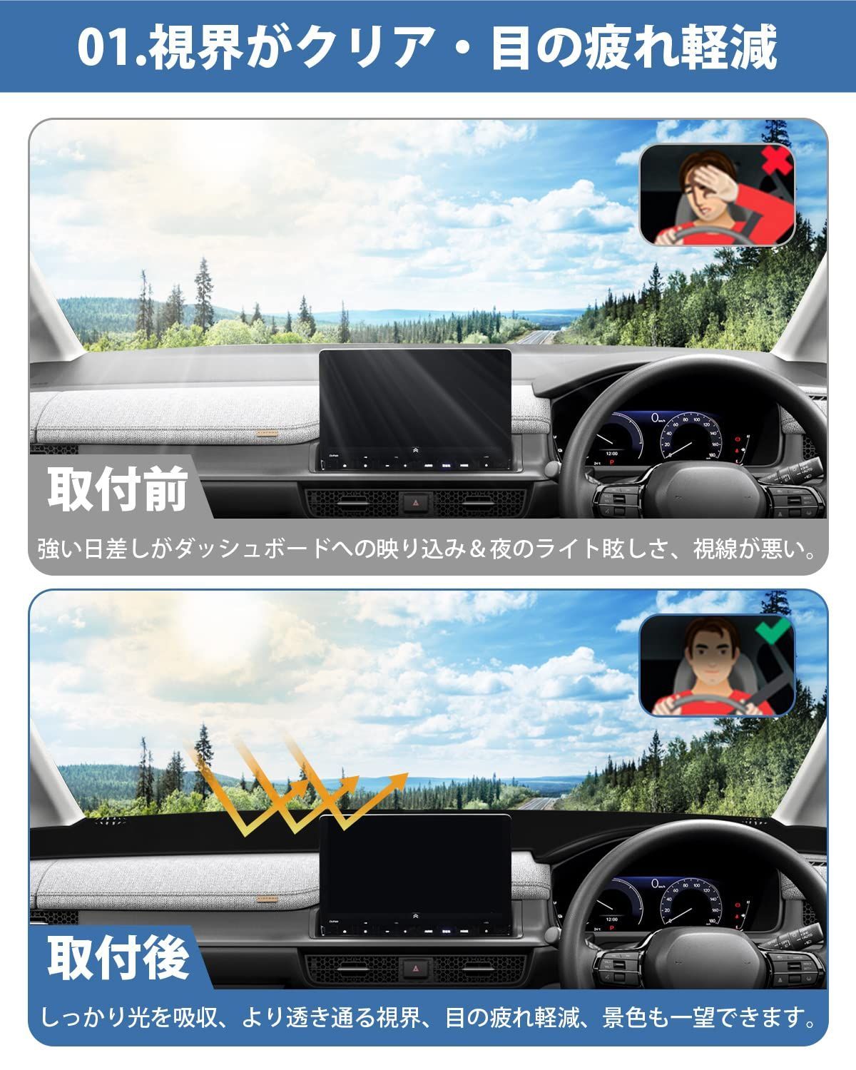 Cartist ホンダ 新型ステップワゴン RP6 RP7 RP8 ダッシュボードマット ダッシュボードカバー STEPWGN AIR SPADA 車内 ダッシュマット 2022年5月-現行 車種専用設計 ダッシュボード 保護マット 映り込み防止 反射しない