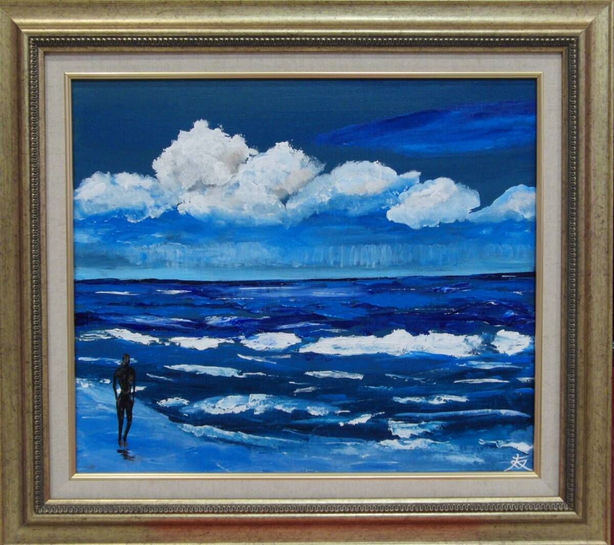 ≪国美協≫TOMOYUKI・友之、『空と海』、油彩画、F10号：53,0cm×45,5cm 