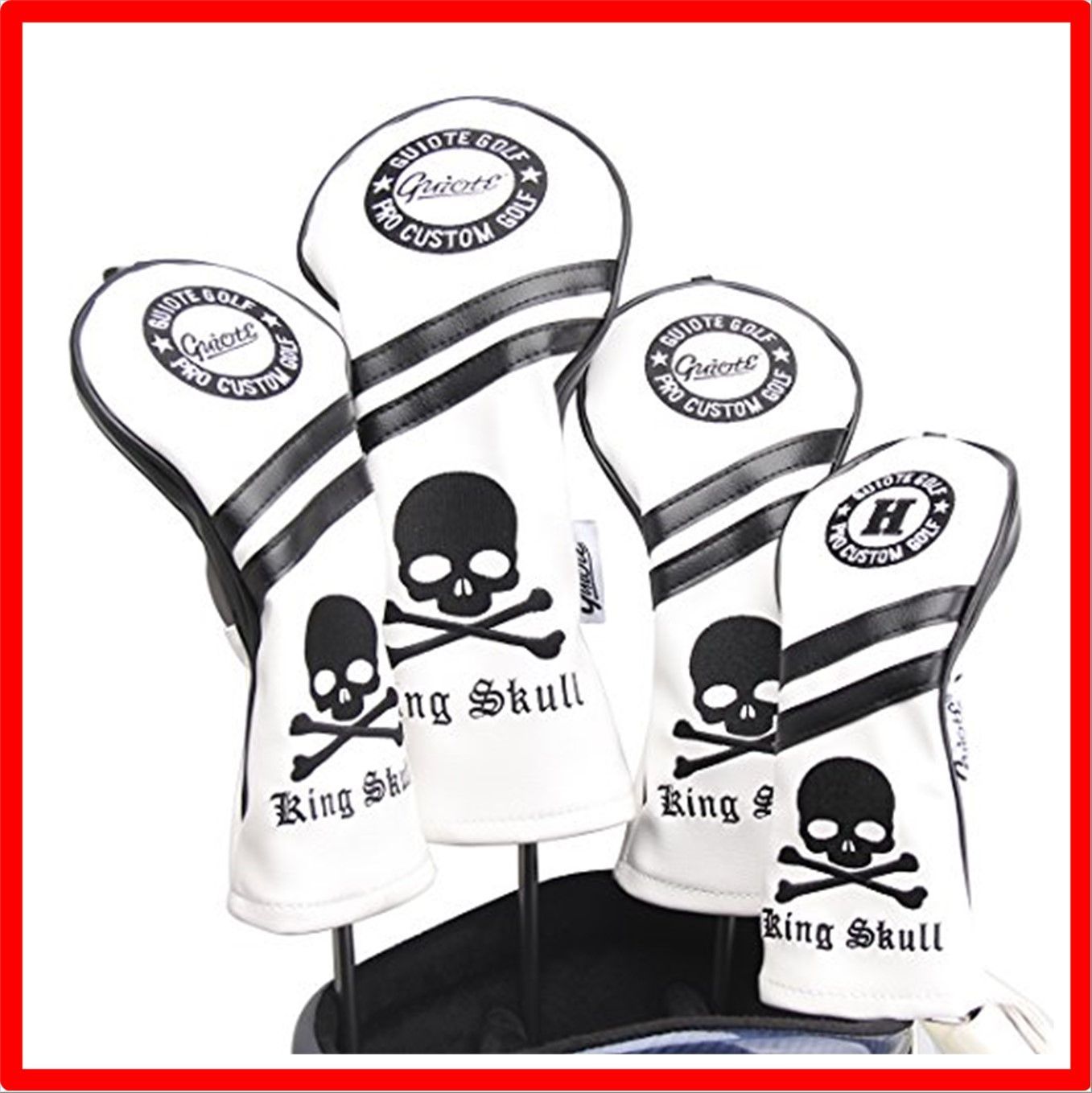 送料無料】Skull-White Guiote ゴルフヘッドカバー Golf head covers