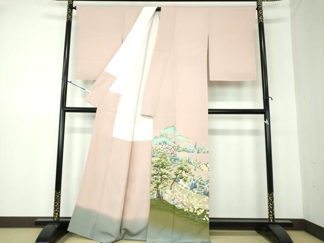 平和屋着物○本加賀友禅作家 小田美知代 訪問着 風景花文 暈し染め  