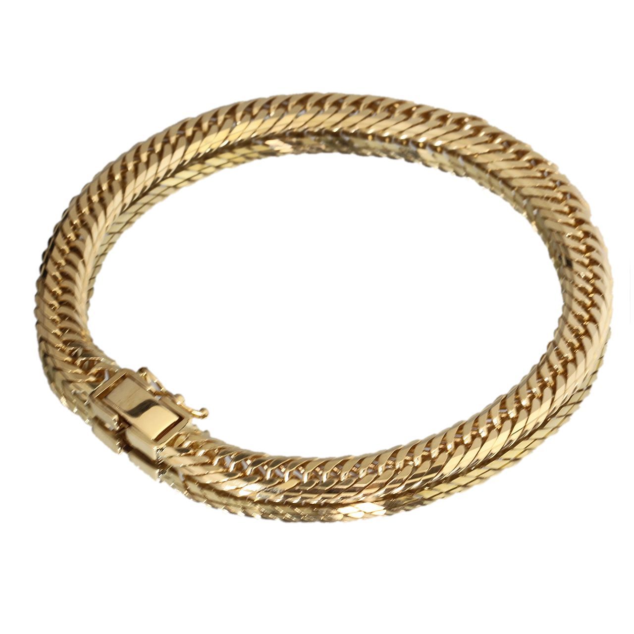 喜平 14面トリプル ゴールド ブレスレット 20.0cm 20.3ｇＫ18 750 YG 10731