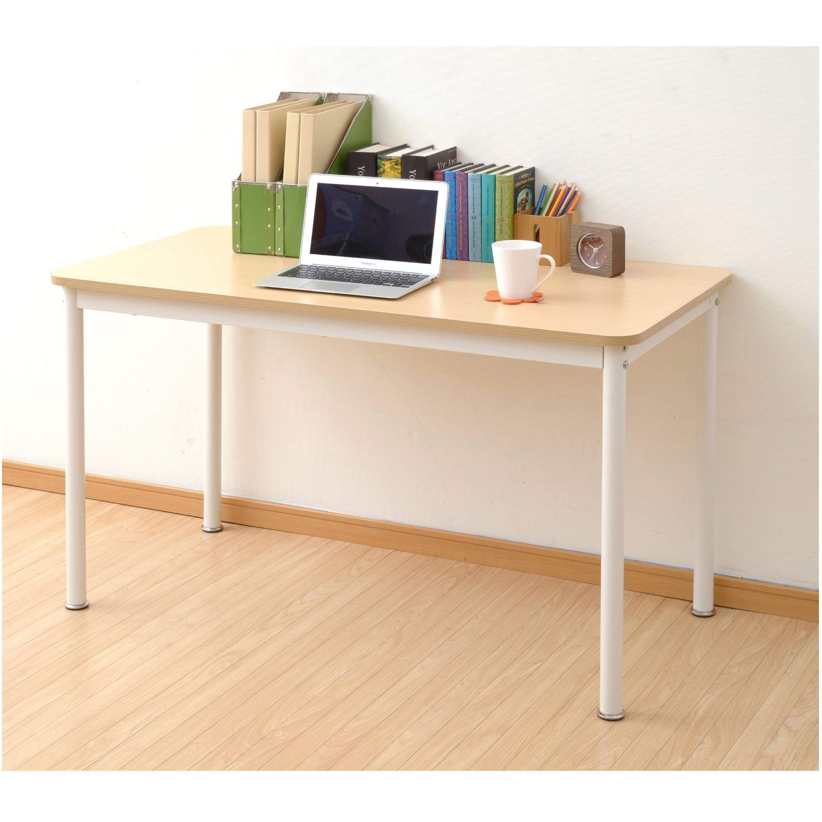 在庫処分 耐荷重80kg 幅120×奥行60×高さ70cm 傷や汚れに強い天板 パソコンデスク 角が丸い 組立品 デスク モクメナチュラル|アイボリー 山善 YAMAZEN MFD1260R GNA|IV