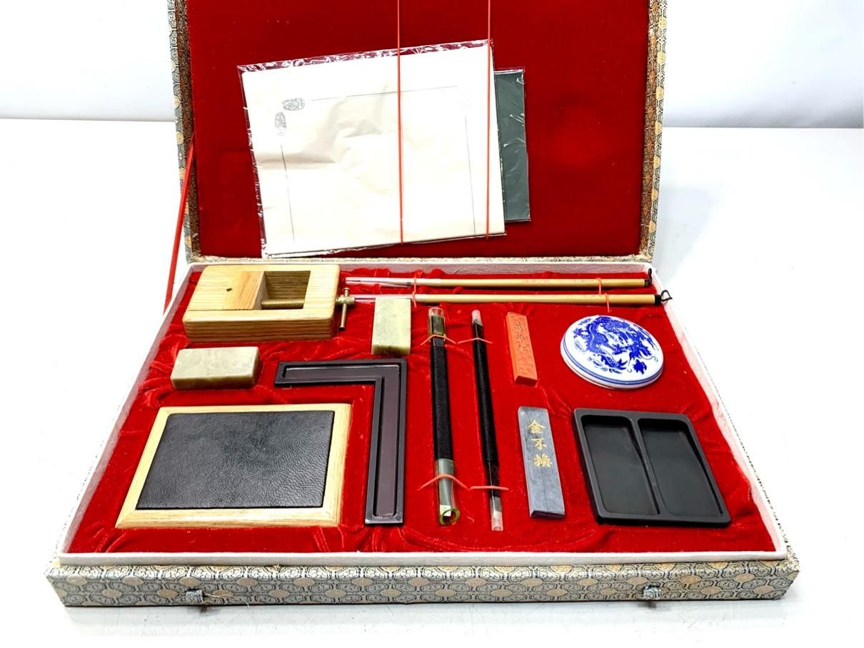 ♥ 篆刻セット コンプリートセット 印西 刀 印床 石材 レトロ アンティーク ヴィンテージ A9646A08