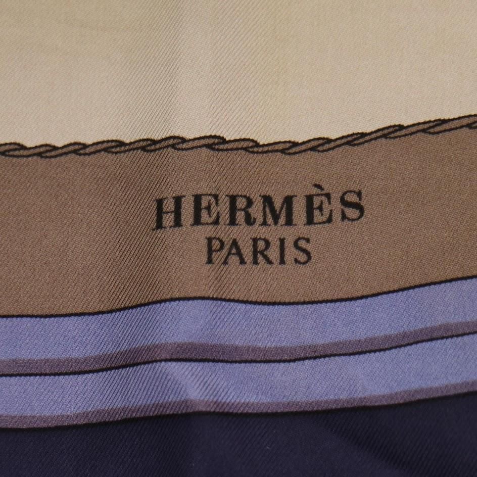 HERMES エルメス 大判スカーフ シルク100％ Hカレ 90 馬車とハット
