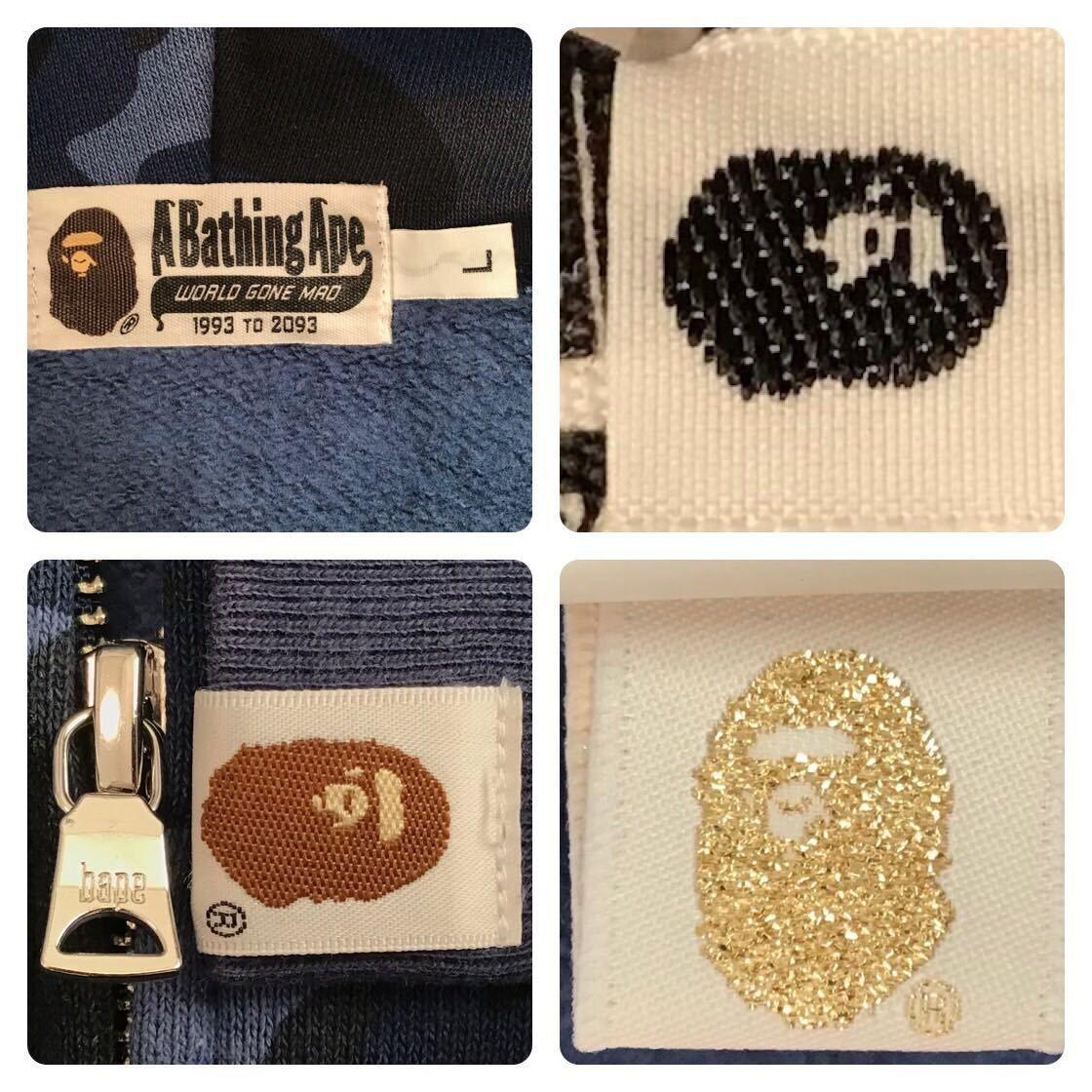 Blue camo × Gold タイガー パーカー Lサイズ tiger full zip hoodie a  