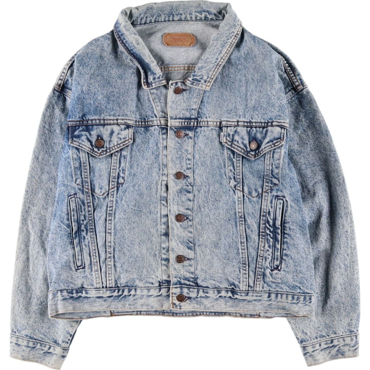 古着 90年代 リーバイス Levi's 75068-0219 ケミカルウォッシュ デニムジャケット Gジャン USA製 メンズL相当 ヴィンテージ/eaa470718